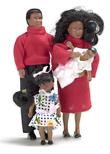 Dollhouse Miniature Modern Black Family/4